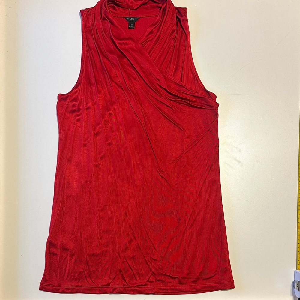 Ann Taylor Vibrant Red Sleeveless Blouse
